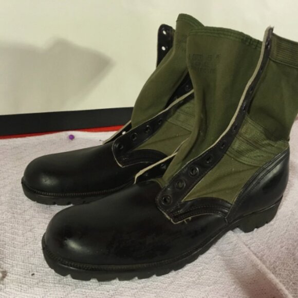 VIETNAM 1960s CIC H/W SPIKE PROTECTED GREEN JUNGLE COMBAT sz13XN BOOTS SI 587 main image 7
